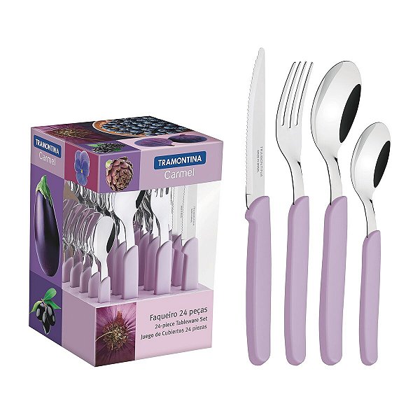 Faqueiro Talher 24 LilAs Purpura Carmel Tramontina 23499032