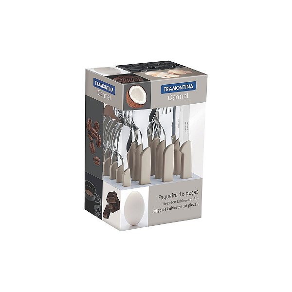Faqueiro Talher 16 Bege Medio Carmel Tramontina 23499002
