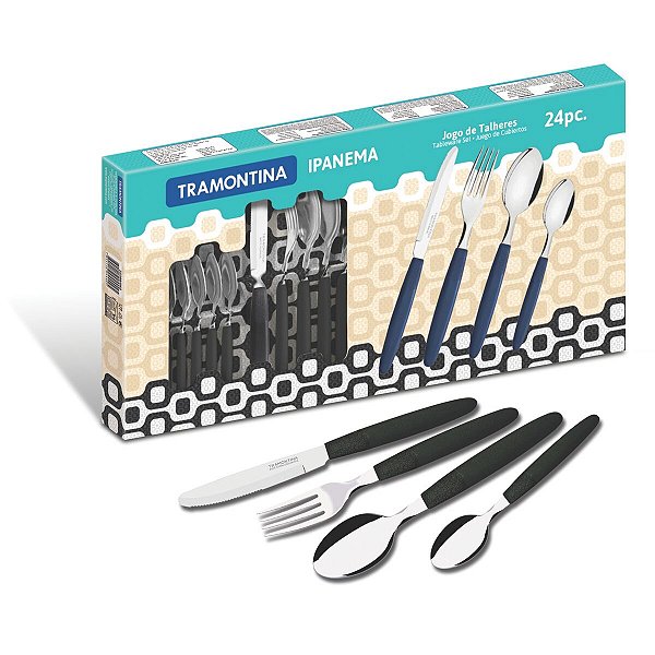 Talher Faqueiro Inox 24PCs Preto Ipanema Tramontina 23399062