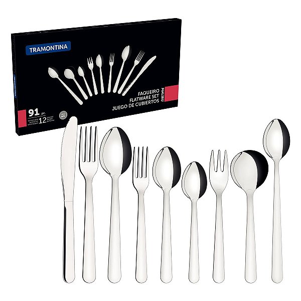 Faqueiro Talheres Inox 91PC Malibu Tramontina 23799037