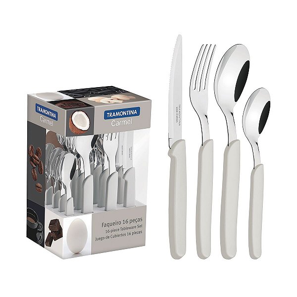 Faqueiro Talher 16 Cinza Claro Carmel Tramontina 23499003