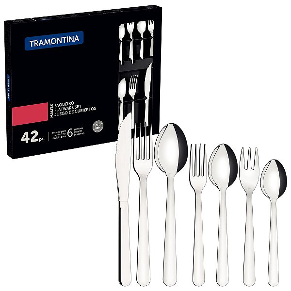 Faqueiro Talheres Inox 42 PCs Malibu Tramontina 23799039