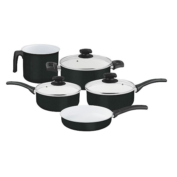 Jogo Panelas Aluminio 5 Preta Quebec Tramontina 20799055