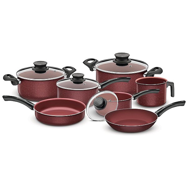 Jogo Panelas Aluminio 7 Vermelha Paris Tramontina 20599988
