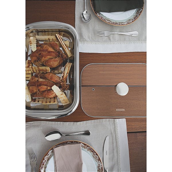 Travessa Pegador Inox Assar Servir 4PCs Tramontina 64310150
