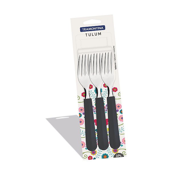 Kit Garfos De Mesa Inox 3PC Preto Tulum Tramontin 23272360