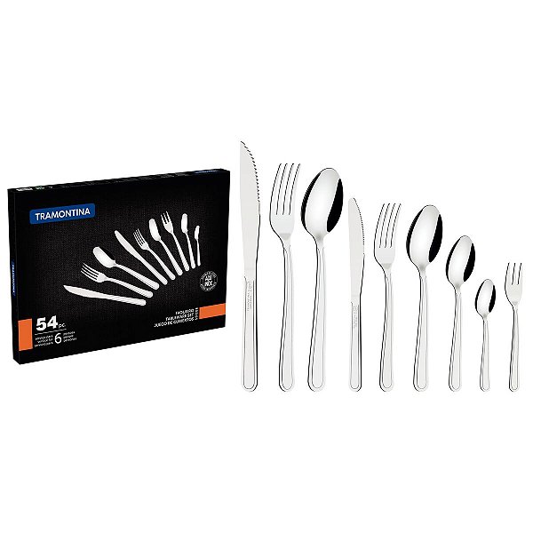 Faqueiro Talher Inox 54 PeCas Buzios Tramontina 23799077