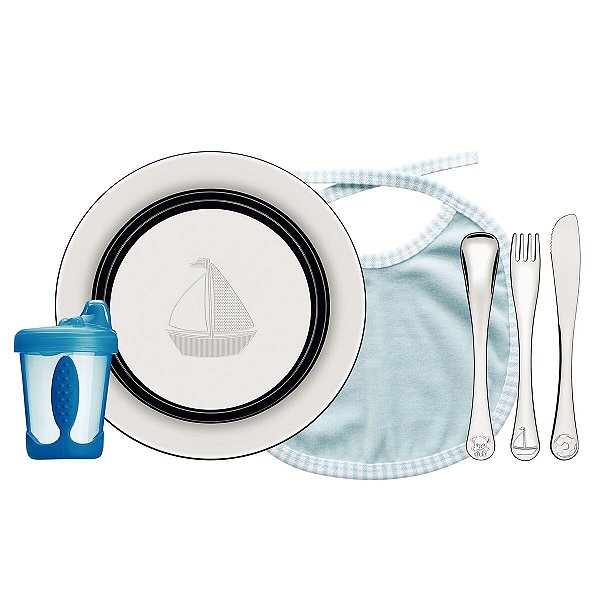 Prato Talher Babador Inox Bebe Infantil Le Petit 64250640