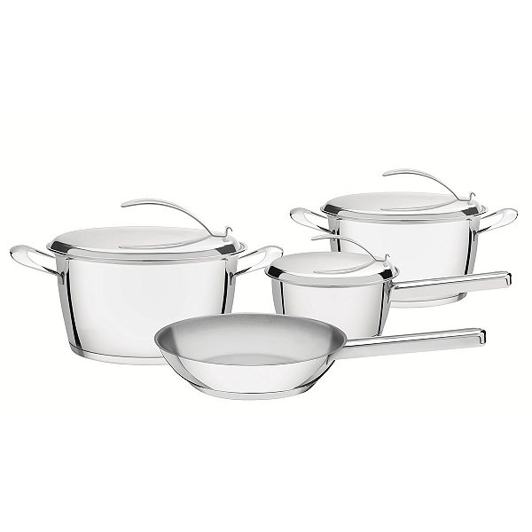 Jogo Panelas Fundo Triplo Inox 4 Ventura Tramontina 65360280