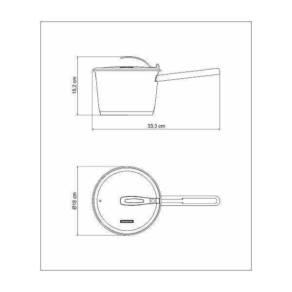 Panela Caldeirao Cabo Inox Ventura 16Cm 2,1L Tramon 62367164