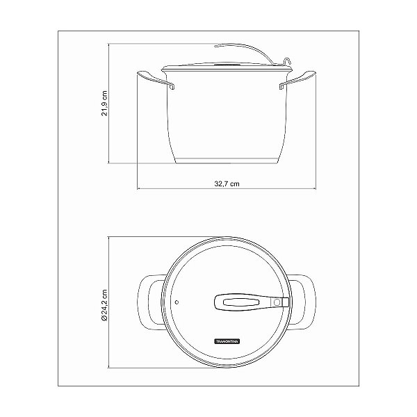 Panela Caldeirao Aco Inox Ventura 22Cm 5,5L Tramont 62365224