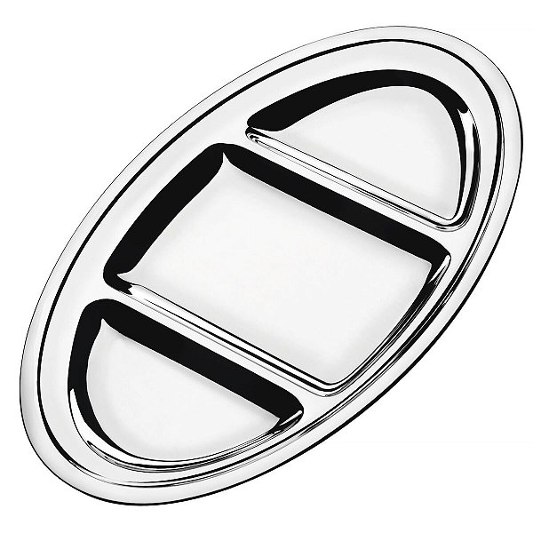 Travessa Bandeja 3 Divisões Tripla Inox Tramontina 61405340