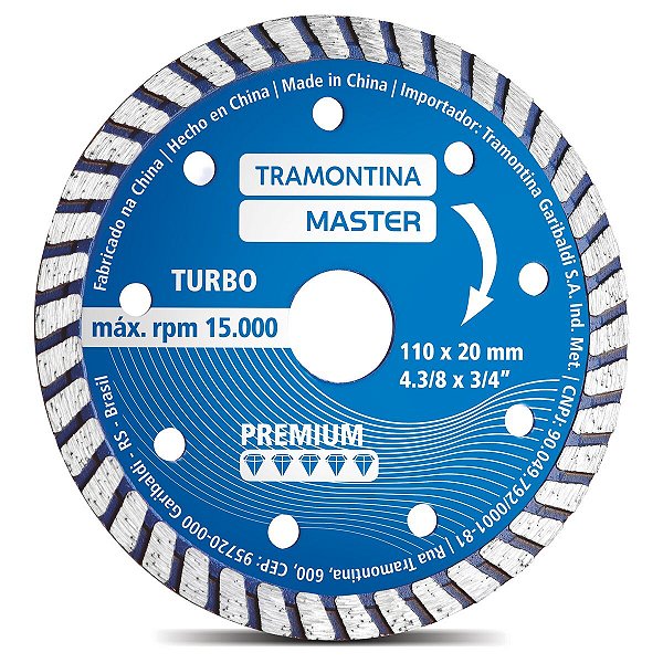 Disco Corte Diamantado Turbo 4 3/8 Tramontina 42596104