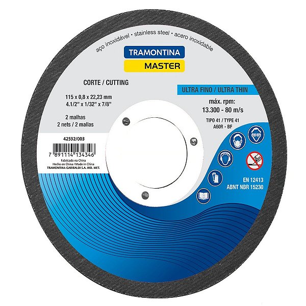 Disco Corte Ultra Fino 4 1/2 0 8Mm Tramontina 42592003