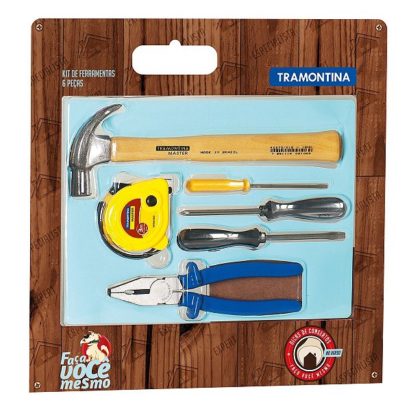 Kit Ferramentas Martelo Alicate Estilete Tramontina 43408431