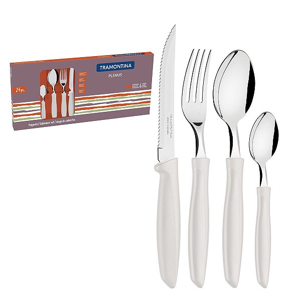 Faqueiro Talher 24 Pç Plenus Off White Tramontina 23498302