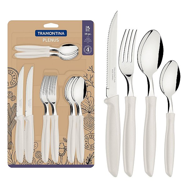 Faqueiro Talher 16 Plenus Off White Tramontina 23498301