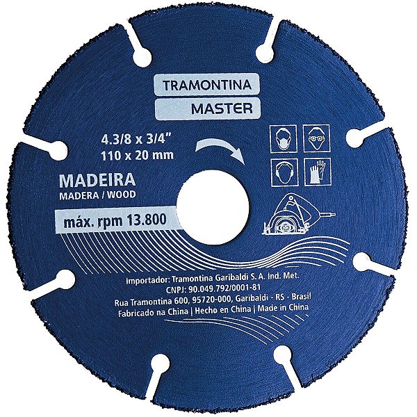 Disco Corte Madeira Serra Marmore 4 3/8 Tramontina 42581104