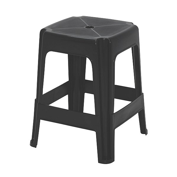 Banqueta Banquinho Plástico Icarai Preta Tramonti 92410009