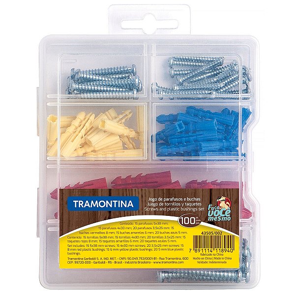 Maleta Parafusos E Buchas 100 Pcs Tramontina 43505002