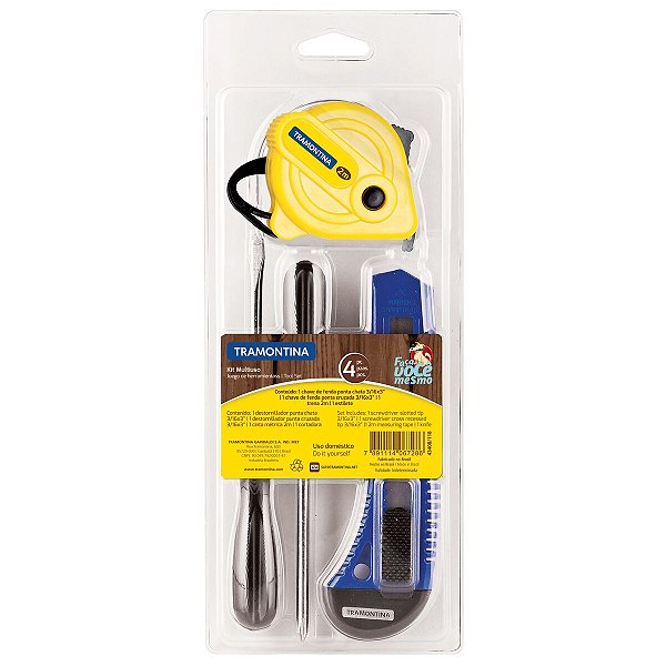 Kit Ferramentas Estilete Trena Chave Tramontina 43408118