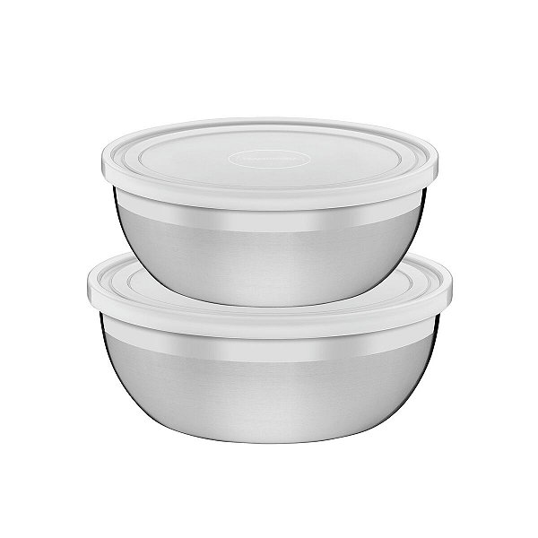 Jogo Potes Aco Inox 2Pcs. Freezinox Tramontina 64220130