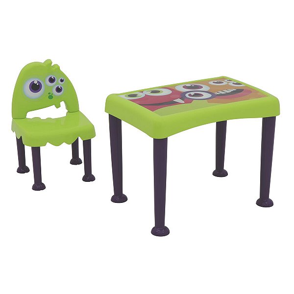 Mesa Cadeira Infantil Kids Monster Verde Tramontina 92485280