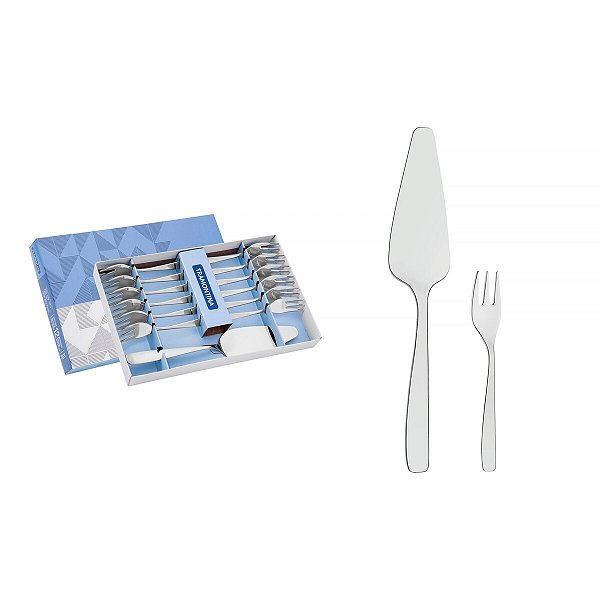 Jogo Talher Inox Bolo Torta 13Pç Cosmos Tramontina 66950610