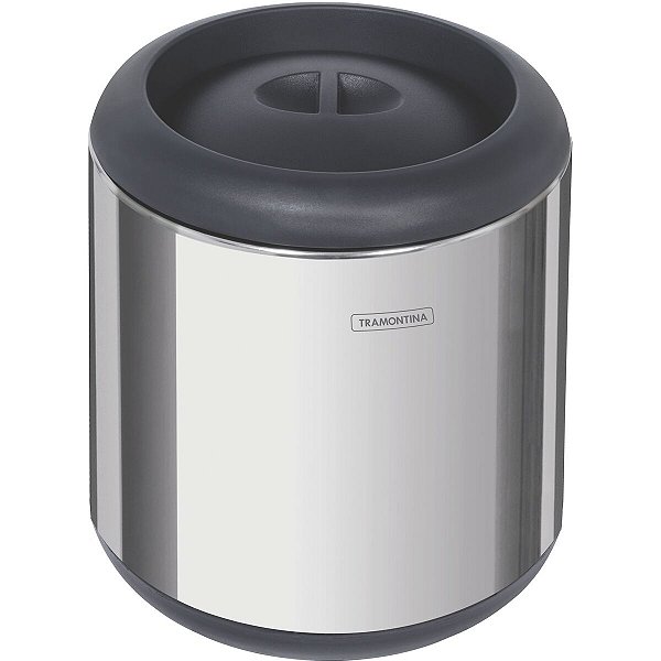 Lixeira Inox Tampa Preta Capsula 7L Tramontina 94540004