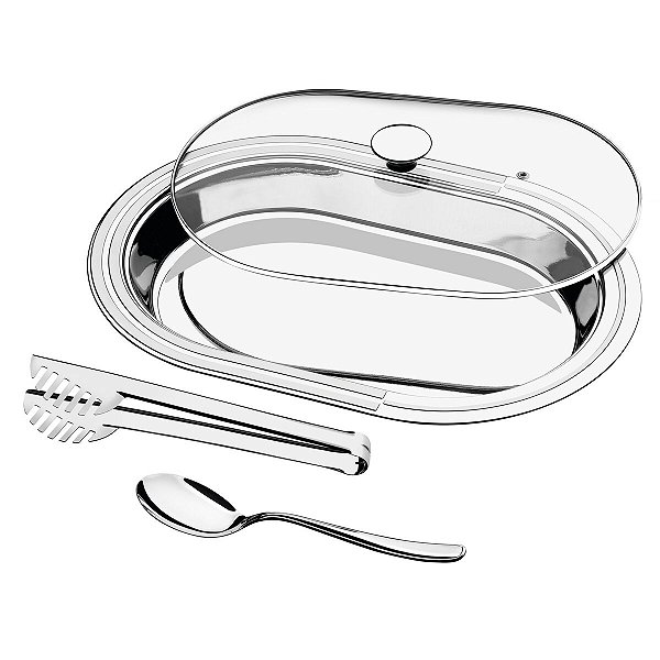 Travessa Bandeja Inox Servir Pegador Tramontina 64510184