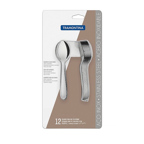 Jg.Colher Cha Aco Inox 12 Pcs Tramontina 66902076