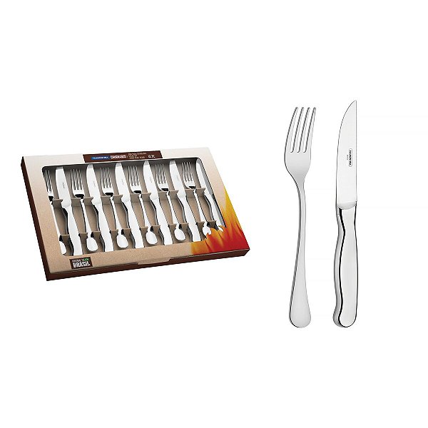 Jogo Talher Inox Churrasco Fio Liso Tramontina 66928636