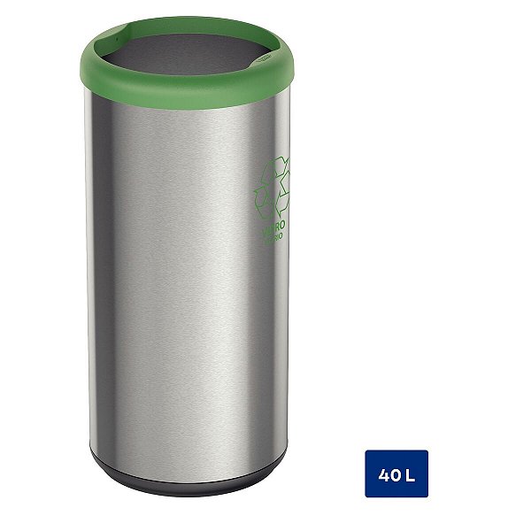 Lixeira Inox Polido 40L Verde Tramontina 94539225