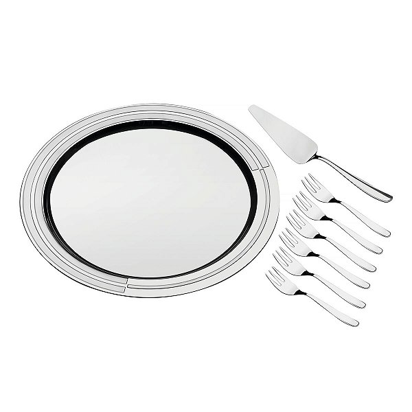 Prato Pá Bolo Inox Garfo Torta Ciclo Tramontina 64510060