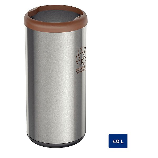 Lixeira Inox Polido 40L Marrom Tramontina 94539223
