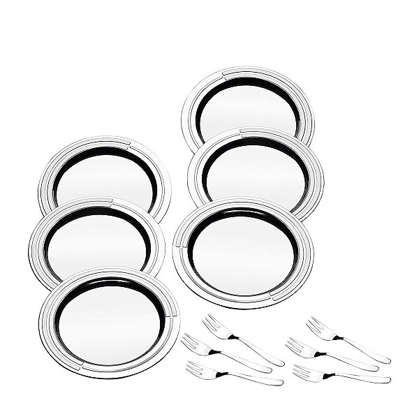 Prato Inox Bolo Garfo Torta 20Cm Ciclo Tramontina 64510280