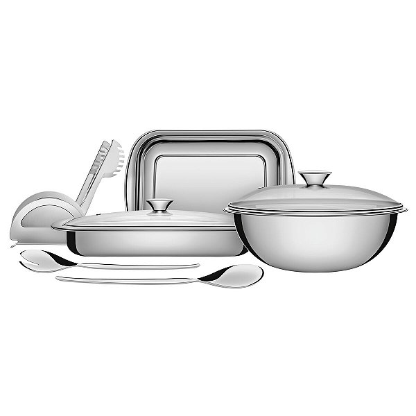 Jogo Inox Cozinha Bowl Assadeira Cosmos Tramontina 64310080