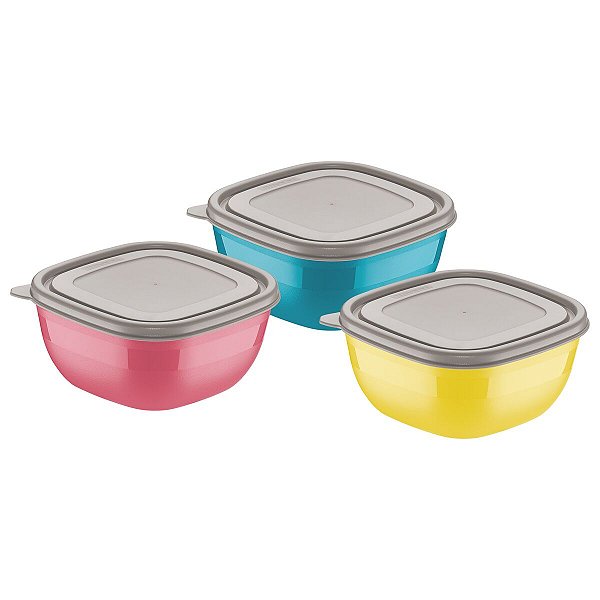 Jogo Bowls 600Ml 3Pc Mix Color Mis Tramontina 25099947