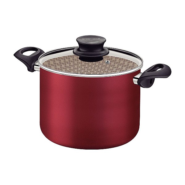 Panela Caldeirao Com Tampa Vidro 24Cm 7,5L Tramonti 20530724