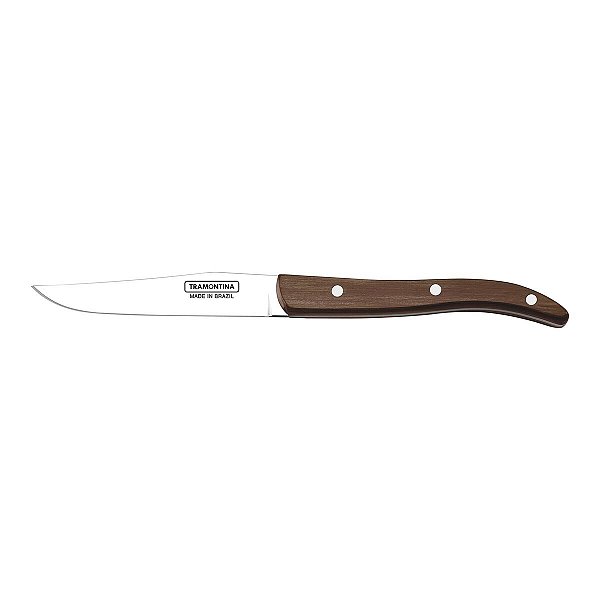 Faca Inox 4 Fio Liso Polywood Madeira Tramontina 21419094
