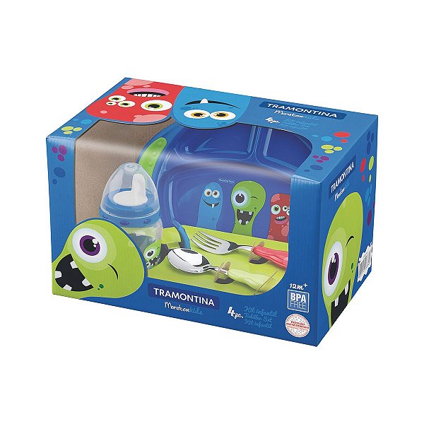 Mamadeira Prato Talher Bebe Monster Tramontina 23799198