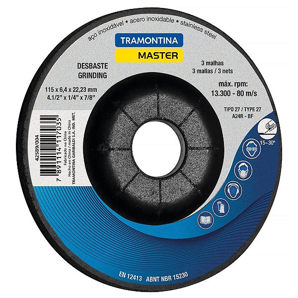 Discos Desbaste P/ Aco Inox 4.1/2 Tramontina 42589004