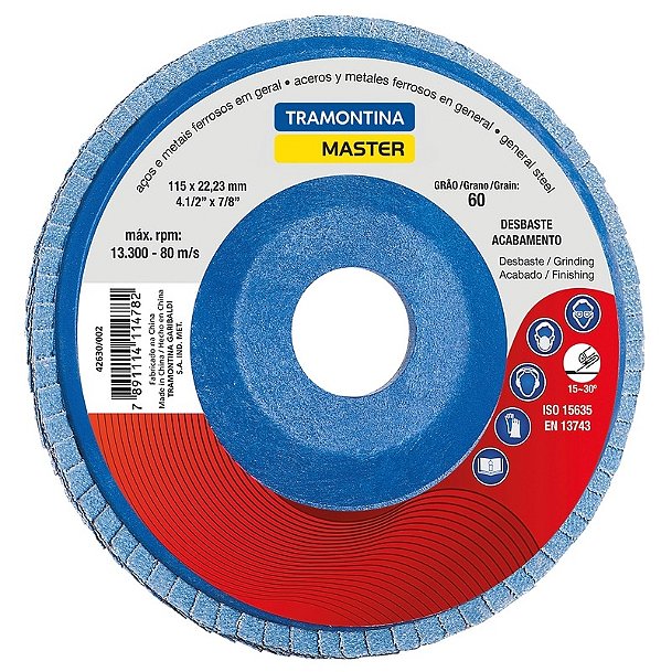 Disco Flap Conico 4 1/2 Grao 120 Tramontina 42630004