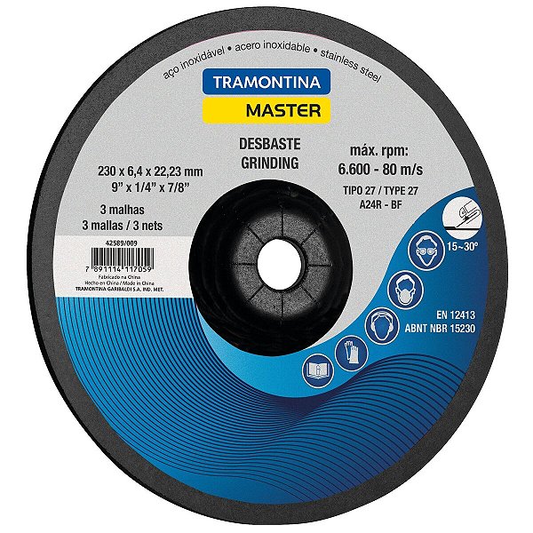 Discos De Desbaste Para Aco Inox 9 Tramontina 42589009