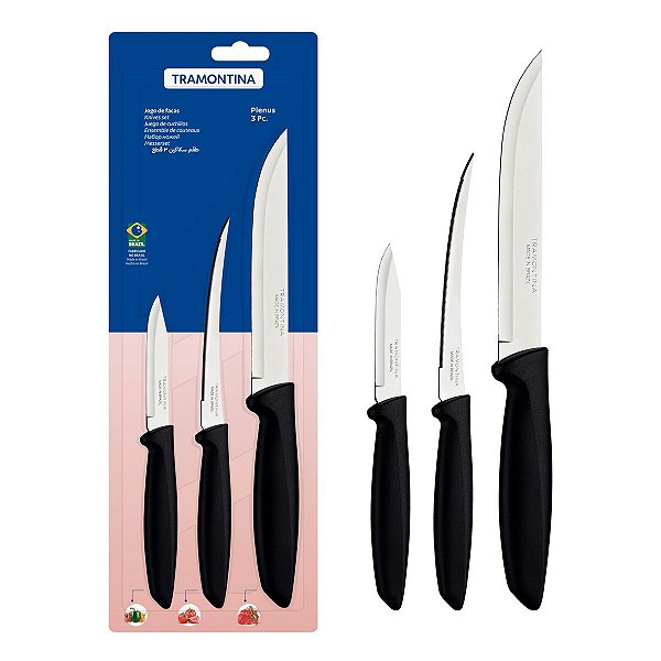 Jogo Facas Inox 3Pc Plenus Pre Tramontina 23498013
