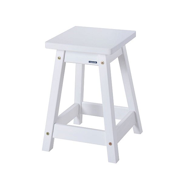 Banqueta Banquinho Madeira Branco Tramontina 91454047
