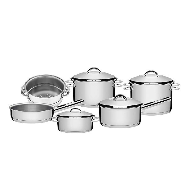Jogo Panelas Fundo Triplo Inox 6Pç Solar Tramontina 65500040