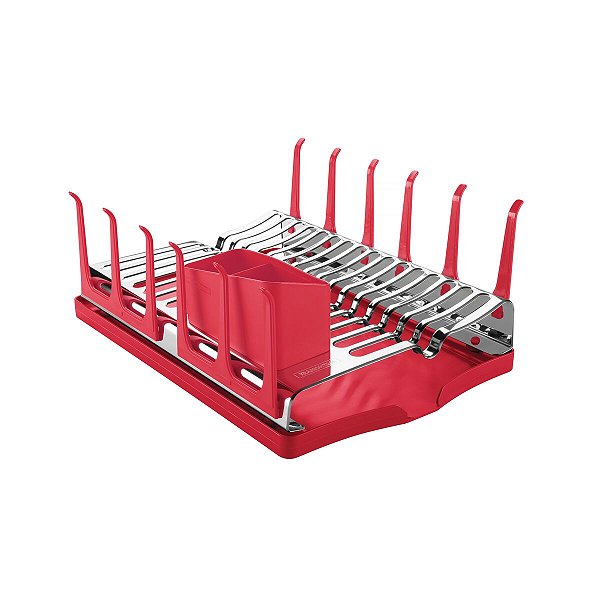 Escorredor Louça Inox Bandeja Vermelho Tramontina 61535060