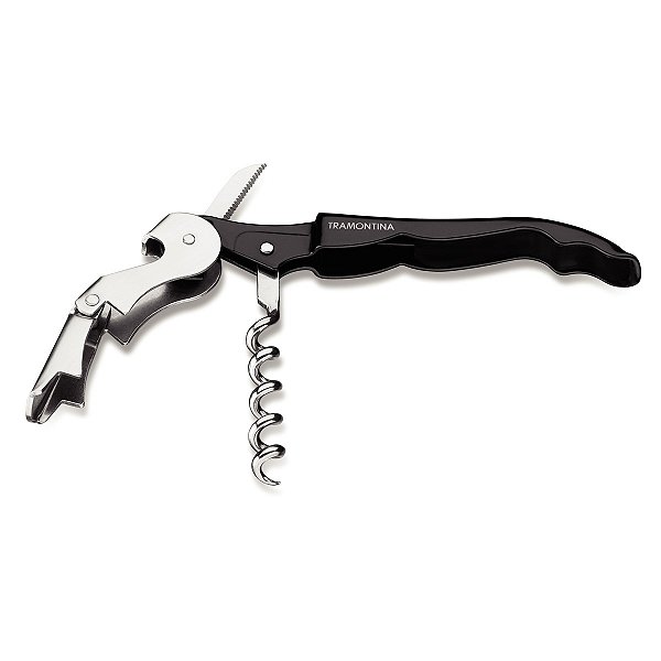 Saca-Rolhas Abridor Inox Cabo Preto Tramontina 26338000