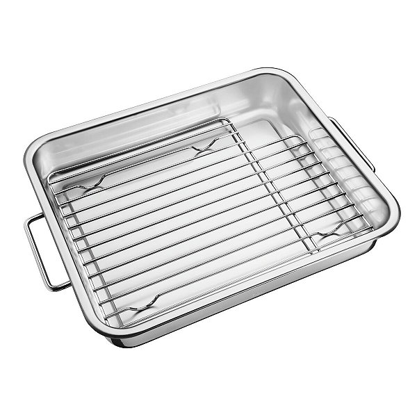 Assadeira Aço Inox Com Grelha 43 X 36Cm Tramontina 61409420